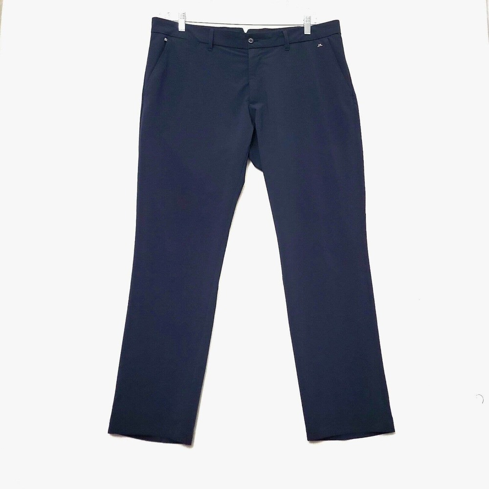 J. Lindeberg Mens Ellott Micro Stretch Golf‎ Pants Navy Blue Size 40x32 Chino